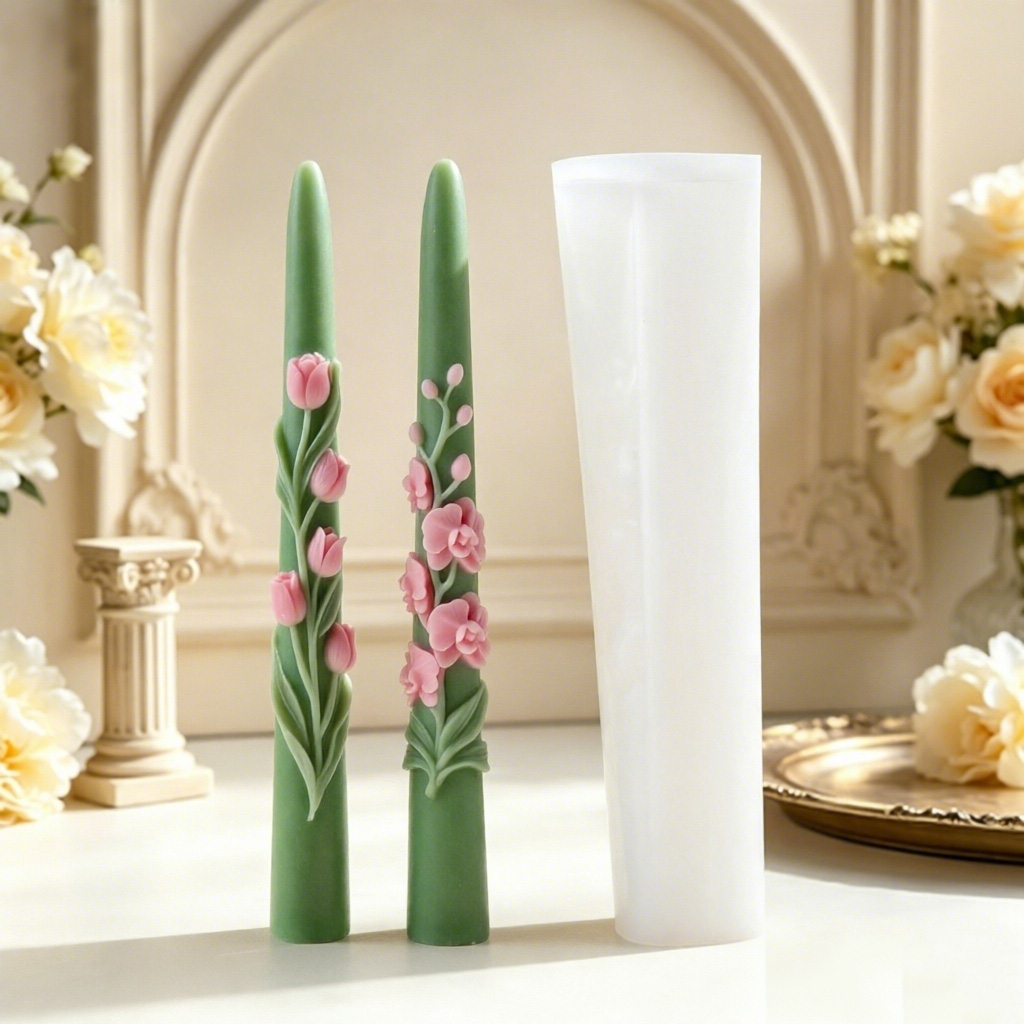 Long Pole Flower Taper Candle  - огляд і ціна Orchid Phalaenopsis