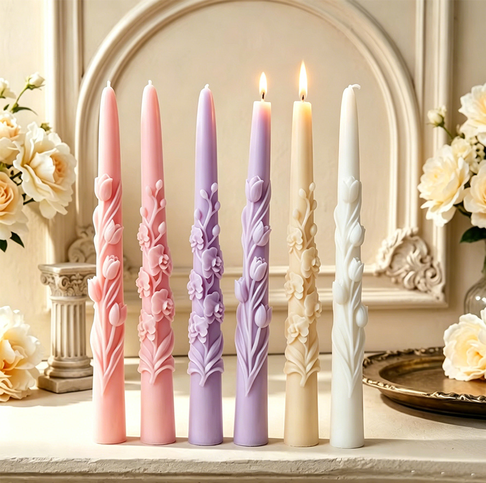 Long Pole Flower Taper Candle  - огляд і ціна Orchid Phalaenopsis