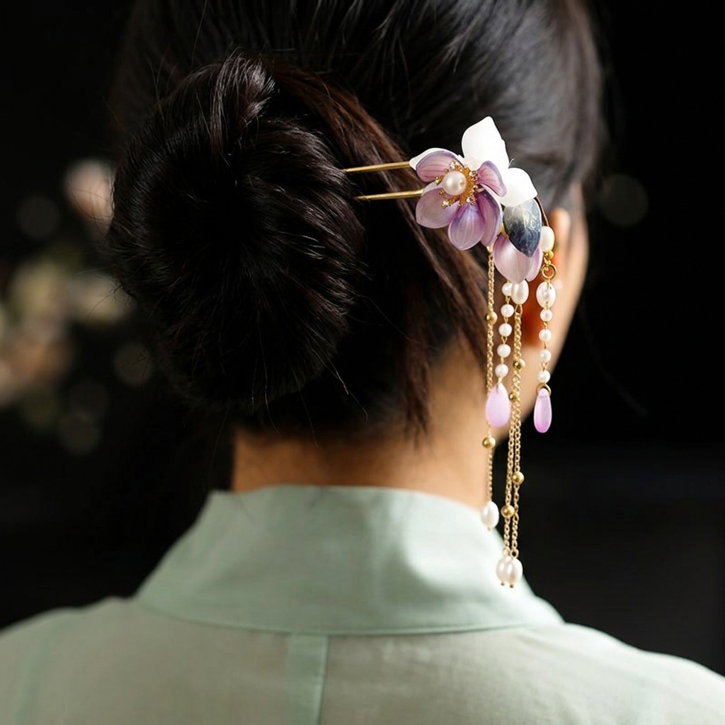 Alloy U Shaped Hair Pin With O - огляд і ціна Orchid Phalaenopsis