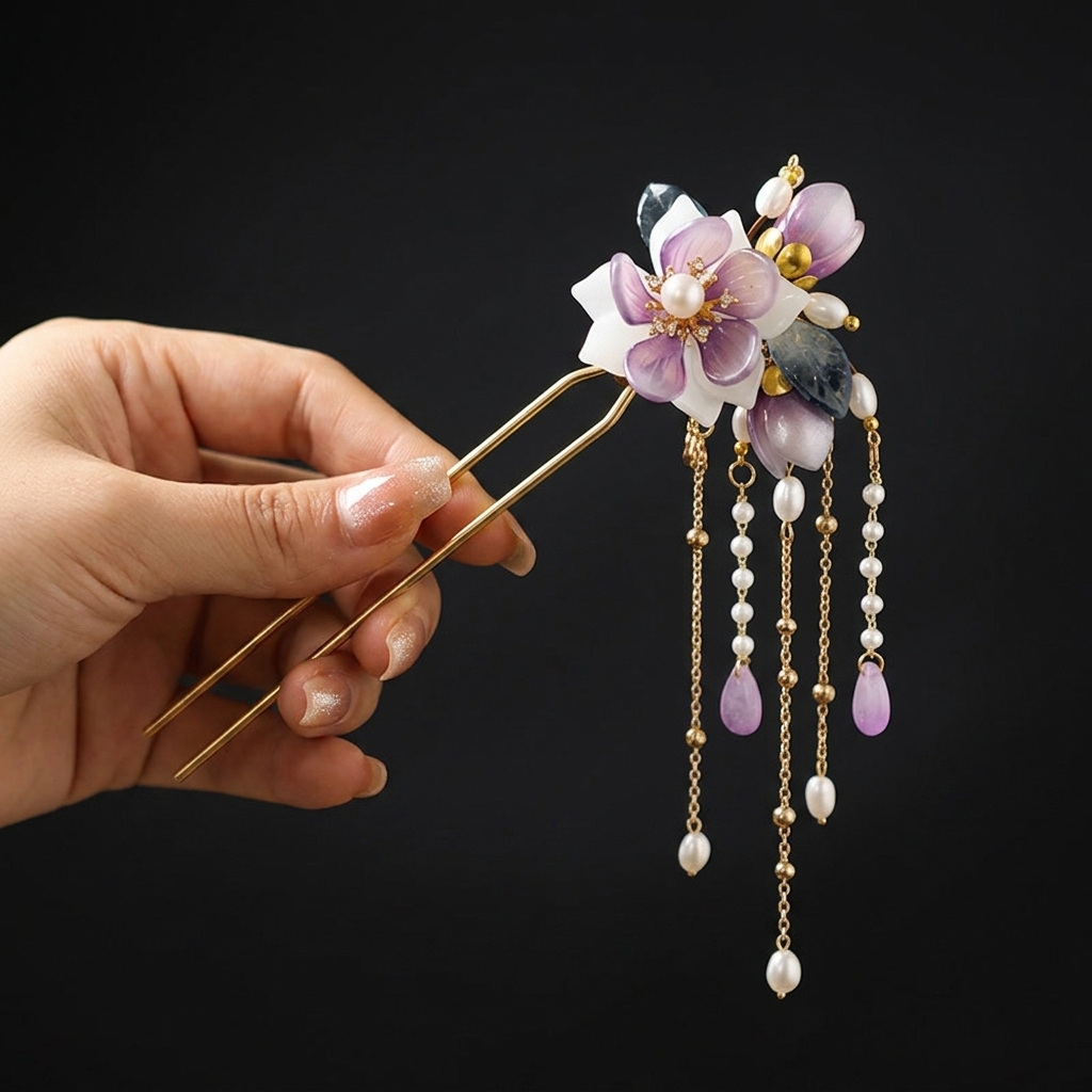 Alloy U Shaped Hair Pin With O - огляд і ціна Orchid Phalaenopsis